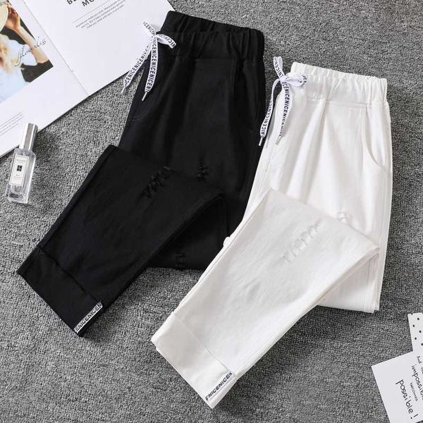 ripped pants women plus size ankle length elasticity fashion spring office lady loose drawstring female harem pants, Black;white
ripped pants women plus size ankle length elasticity fashion spring office lady loose drawstring female harem pants, Black;white