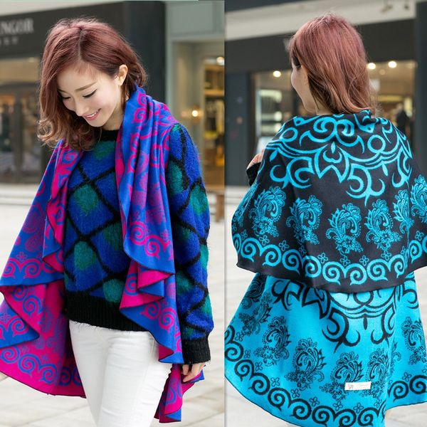 yunnan lijiang ethnic style thickened round cloak shawl warm nation scarf nationality women's cashmere thickened warm scarf, Blue;gray
yunnan lijiang ethnic style thickened round cloak shawl warm nation scarf nationality women's cashmere thickened warm scarf, Blue;gray