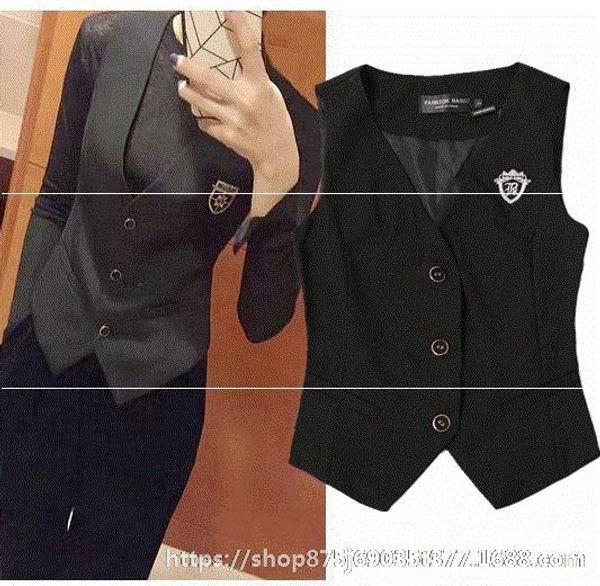 large size slim short women's autumn badge badge suit trendy vest new british vest korean style, Black;white
large size slim short women's autumn badge badge suit trendy vest new british vest korean style, Black;white