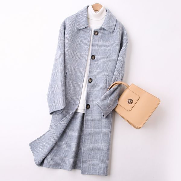 autumn winter korean pure double-faced wool coat female invierno fashion casual plaid cashmere woolen coat loose outwear q127, Black
autumn winter korean pure double-faced wool coat female invierno fashion casual plaid cashmere woolen coat loose outwear q127, Black