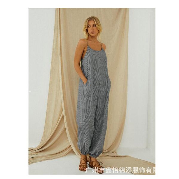 selling women's slip romper pocket cotton linen stripes adjustable shoulder strap loose casual onesie, Black
selling women's slip romper pocket cotton linen stripes adjustable shoulder strap loose casual onesie, Black
