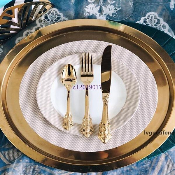 vintage western gold plated cutlery dining knives forks teaspoons set golden luxury dinnerware engraving tableware set
vintage western gold plated cutlery dining knives forks teaspoons set golden luxury dinnerware engraving tableware set