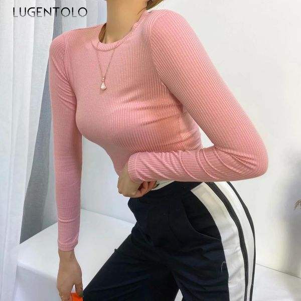 lugentolo women t-shirt autumn chic new korean all-match basic solid color bottoming slim-fit long-sleeved women's t-shirts, White
lugentolo women t-shirt autumn chic new korean all-match basic solid color bottoming slim-fit long-sleeved women's t-shirts, White