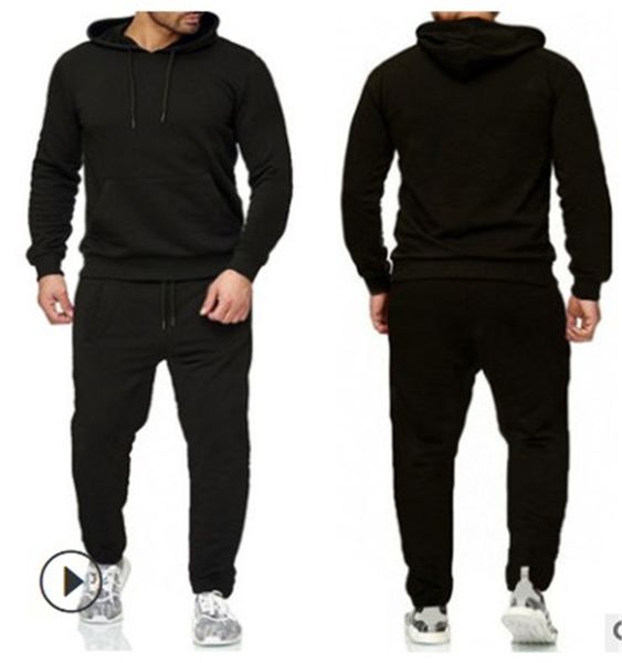 hooded collar sweatshirt long pant men tracksuit solid color sportswear mens set spring autumn clothing two pieces suit, Gray
hooded collar sweatshirt long pant men tracksuit solid color sportswear mens set spring autumn clothing two pieces suit, Gray