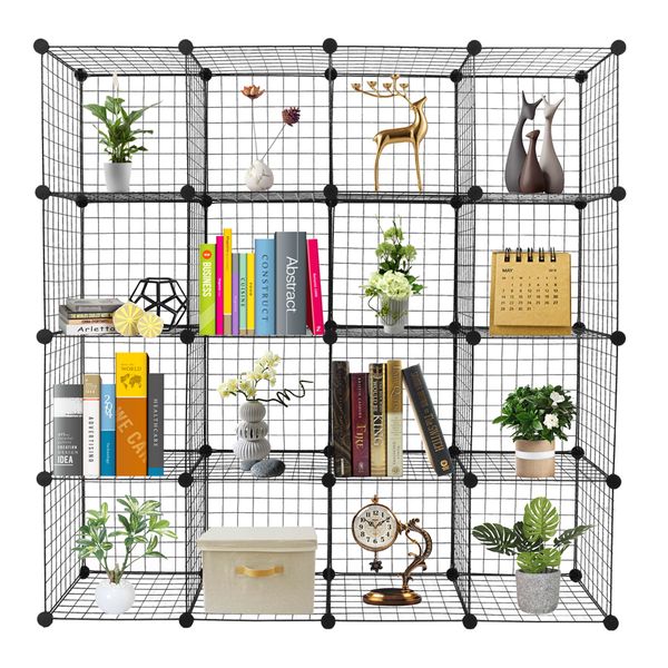 16 grid iron mesh material rack diy assembly cubic block storage rack household sundries clothes storage cabinet black
16 grid iron mesh material rack diy assembly cubic block storage rack household sundries clothes storage cabinet black