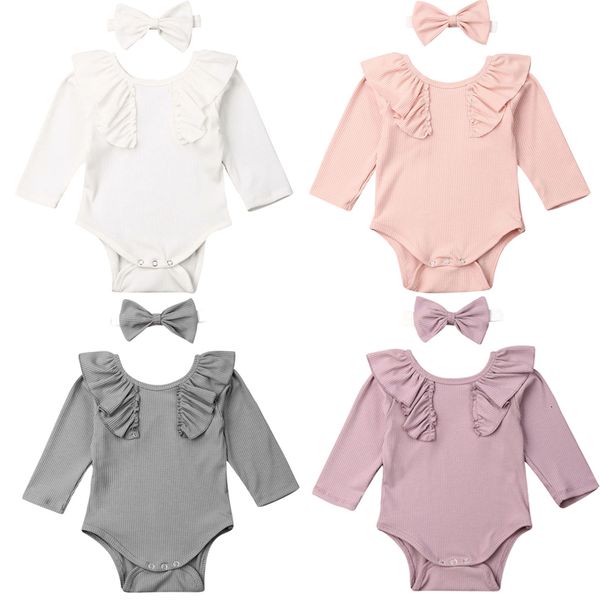 0-24m newborn baby girl ruffles long sleeve solid color cotton bodysuit jumpsuit headband 2pcs autumn clothes, Blue
0-24m newborn baby girl ruffles long sleeve solid color cotton bodysuit jumpsuit headband 2pcs autumn clothes, Blue