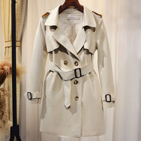 women's trench coats 2021 autumn women coat double-breasted female windbreaker with belt suede long outerwear p860, Tan;black
women's trench coats 2021 autumn women coat double-breasted female windbreaker with belt suede long outerwear p860, Tan;black