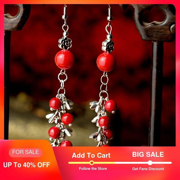 cute femme ethnic drop earrings for women red stone ball zinc alloy flower dangle metal hook vintage fashion jewelry, Silver
cute femme ethnic drop earrings for women red stone ball zinc alloy flower dangle metal hook vintage fashion jewelry, Silver