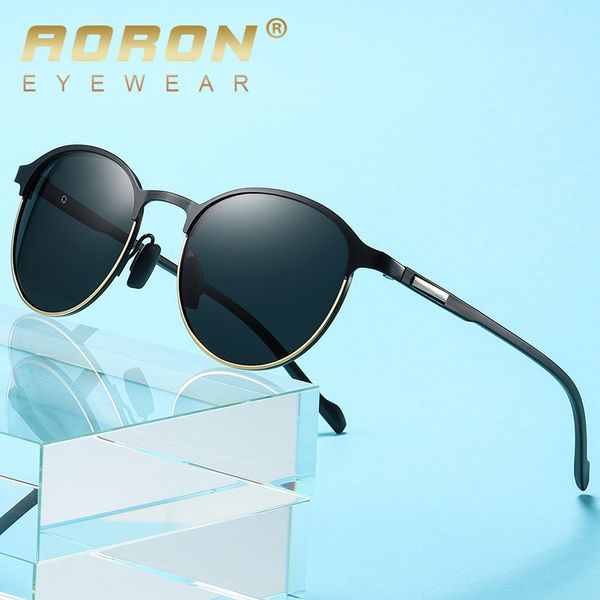 men round polarized sunglasses men women vintage rays brand designer semi-rimless driving sun glasses uv400 protection, White;black
men round polarized sunglasses men women vintage rays brand designer semi-rimless driving sun glasses uv400 protection, White;black