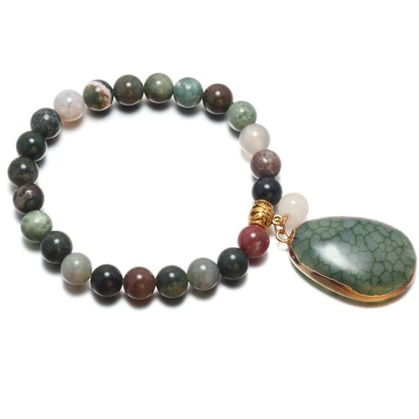 wholesale 10 pcs gold plated water drop crystal connect indian agate beads stretchy bracelet picture stone jewelry, Black
wholesale 10 pcs gold plated water drop crystal connect indian agate beads stretchy bracelet picture stone jewelry, Black