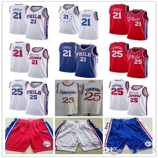 mens philadelphia 76ers 21 joel embiid 25 ben simmons black white blue basketball jerseys basketball shorts, Black;red
mens philadelphia 76ers 21 joel embiid 25 ben simmons black white blue basketball jerseys basketball shorts, Black;red