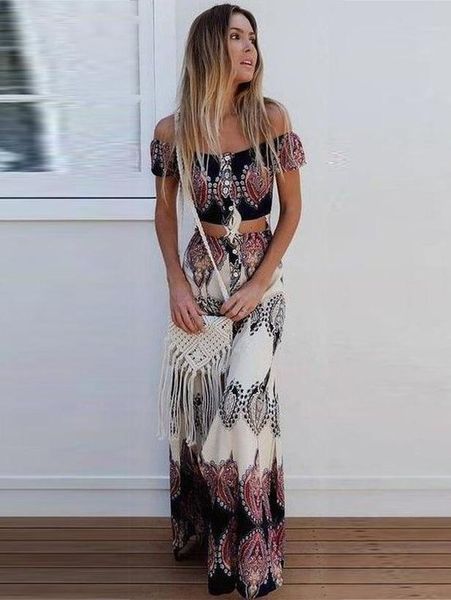 and long skirts women fashion sets bohemia off shoulder print boho style clothes, Gray
and long skirts women fashion sets bohemia off shoulder print boho style clothes, Gray