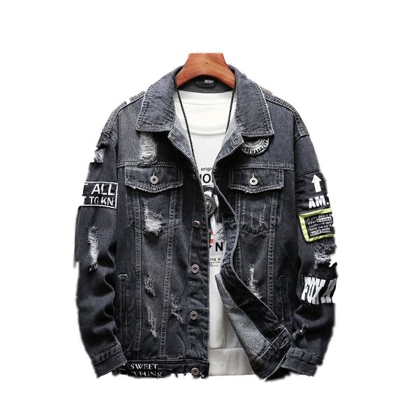 2 colours harajuku patchwork frayed rock vintage black blue denim jacket men punk sudadera hole streetwear hip hop ruched washed, Black;brown
2 colours harajuku patchwork frayed rock vintage black blue denim jacket men punk sudadera hole streetwear hip hop ruched washed, Black;brown