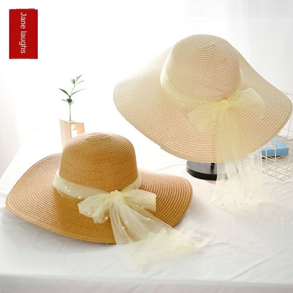 summer women's big brim straw sunscreen korean straw hat solid color pearl foldable outdoor beach sunscreen hat, Blue;gray
summer women's big brim straw sunscreen korean straw hat solid color pearl foldable outdoor beach sunscreen hat, Blue;gray