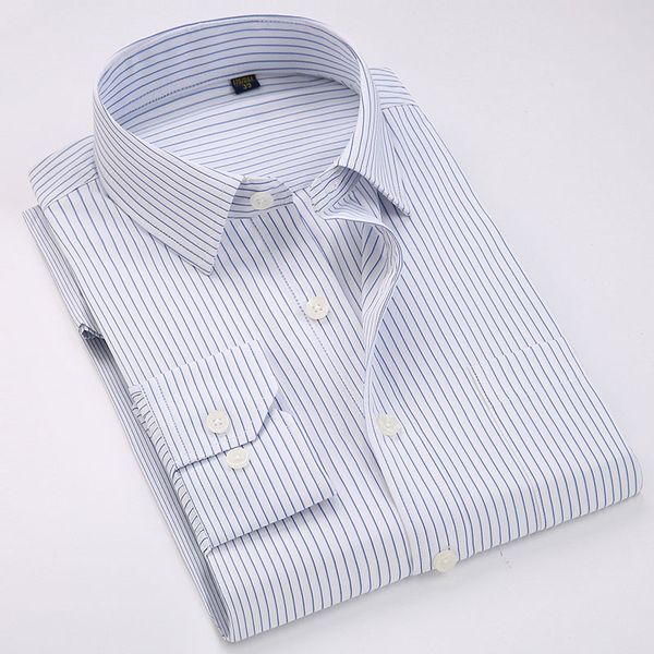 men's striped long sleeve dress shirt formal basic easy-care classic social business work regular fit smart casual shirt, White;black
men's striped long sleeve dress shirt formal basic easy-care classic social business work regular fit smart casual shirt, White;black