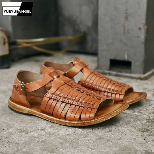 sandals handmade weave vintage rome men luxury genuine leather cowhide summer open toe buckle flat shoes plus size, Black
sandals handmade weave vintage rome men luxury genuine leather cowhide summer open toe buckle flat shoes plus size, Black