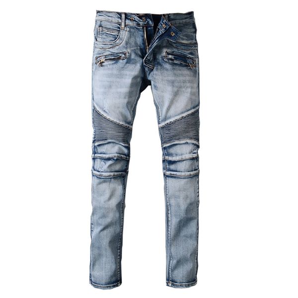 стилист моды для мужчин slim fit классических синих байкерских джинсов для мотоцикла casual плюс размера джинсовых штанов моды рваных джинсо, Blue
стилист моды для мужчин slim fit классических синих байкерских джинсов для мотоцикла casual плюс размера джинсовых штанов моды рваных джинсо, Blue
