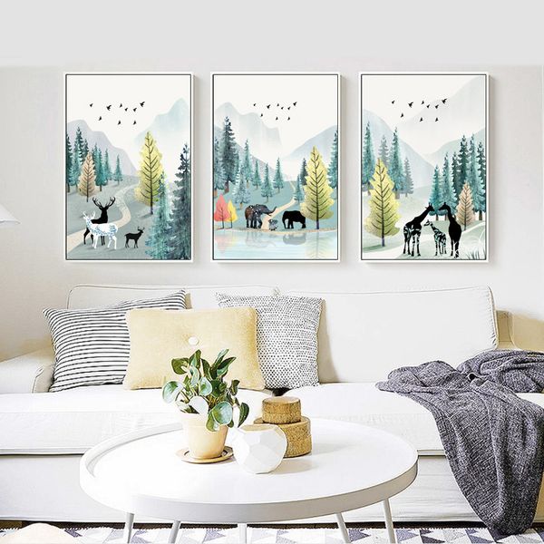 modern simple poster nordic nature watercolor landscape canvas painting animals wall art picture for living room home decora
modern simple poster nordic nature watercolor landscape canvas painting animals wall art picture for living room home decora