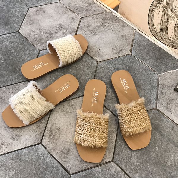 women's shoes tassel straw weaving slip-on slides summer open toe soft soled lady slippers breathable cane beach flip flops flat, Black
women's shoes tassel straw weaving slip-on slides summer open toe soft soled lady slippers breathable cane beach flip flops flat, Black