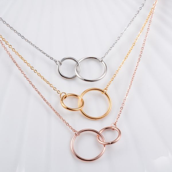 rose gold color double circle necklaces & pendants kolye, fashion stainless steel choker necklace women birthday gift jewelry, Silver
rose gold color double circle necklaces & pendants kolye, fashion stainless steel choker necklace women birthday gift jewelry, Silver