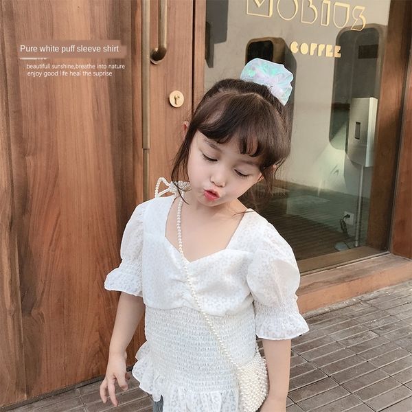 ay0xo qinqi girls pure color t-shirt thin all-match children's bubble sleeve coat t-shirt loose baby summer fashionable short sleeve, White;black 
ay0xo qinqi girls pure color t-shirt thin all-match children's bubble sleeve coat t-shirt loose baby summer fashionable short sleeve, White;black