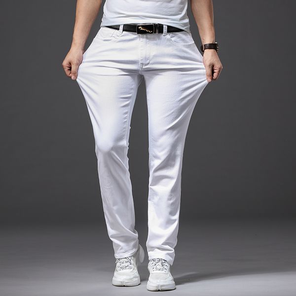 spring and summer men thin white jeans fashion casual classic style slim fit soft trousers male brand advanced stretch pants kg-476, Blue
spring and summer men thin white jeans fashion casual classic style slim fit soft trousers male brand advanced stretch pants kg-476, Blue