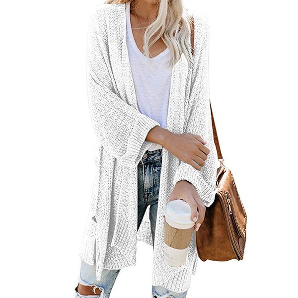 2020 autumn and winter new european and american foreign trade womens knitwear selling long split sleeve cardigan sweater, White
2020 autumn and winter new european and american foreign trade womens knitwear selling long split sleeve cardigan sweater, White