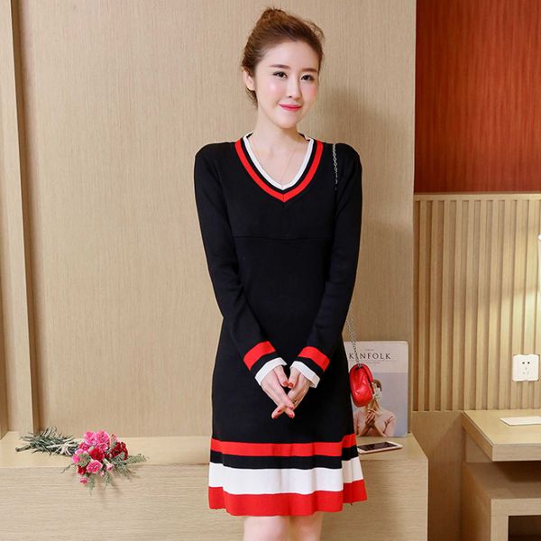 7111 2020 autumn knitted maternity nursing dress v neck straight breastfeeding clothes for pregnant women pregnancy feeding wear, White
7111 2020 autumn knitted maternity nursing dress v neck straight breastfeeding clothes for pregnant women pregnancy feeding wear, White