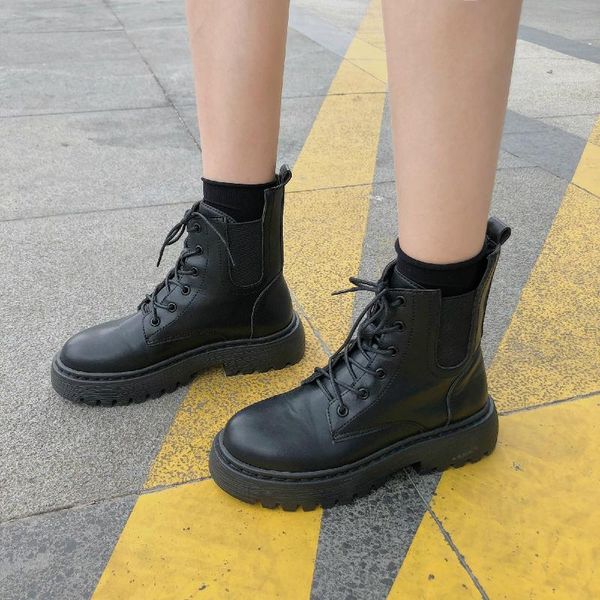 2020 new wild black thick bottom boots female british style handsome motorcycle boots thick bottom short a1-17
2020 new wild black thick bottom boots female british style handsome motorcycle boots thick bottom short a1-17