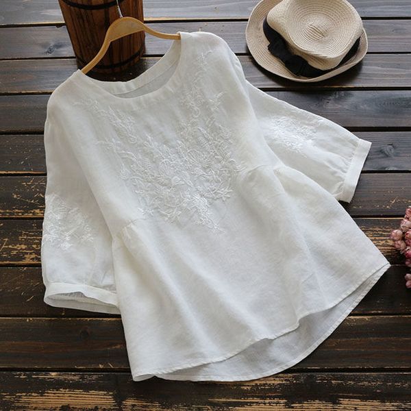 womens clothing blouse women plus size tunic cotton embroidery blouse shirts ladies solid o neck casual, White
womens clothing blouse women plus size tunic cotton embroidery blouse shirts ladies solid o neck casual, White