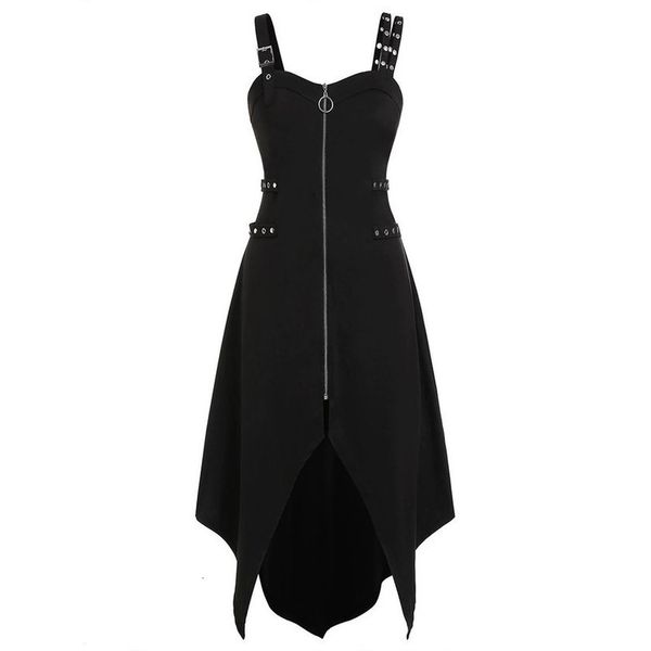 women gothic vintage black dress punk plus size cool solid zipper irregular hem sleeveless camisole mini dress woman vestidos, Black;gray
women gothic vintage black dress punk plus size cool solid zipper irregular hem sleeveless camisole mini dress woman vestidos, Black;gray