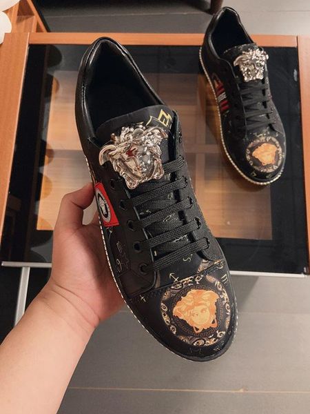 2020g limited edition leather colorblock men's casual comfortable sneakers, fashionable wild lace-up outdoor tide shoes, size: 38-45, Black
2020g limited edition leather colorblock men's casual comfortable sneakers, fashionable wild lace-up outdoor tide shoes, size: 38-45, Black