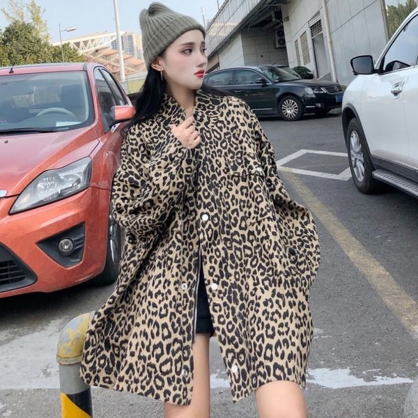 ferde autumn women's clothing ins super underpants harajuku hong kong style leopard print mid-length slimming loose bfstyle jacket jack, Black;brown
ferde autumn women's clothing ins super underpants harajuku hong kong style leopard print mid-length slimming loose bfstyle jacket jack, Black;brown
