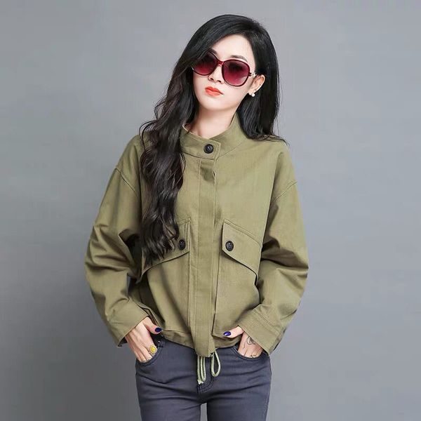 women's jackets 2021 spring autumn women jacket loose pocket casual cropped solid streetwear coat fashion female outerwear girls c227, Black;brown
women's jackets 2021 spring autumn women jacket loose pocket casual cropped solid streetwear coat fashion female outerwear girls c227, Black;brown