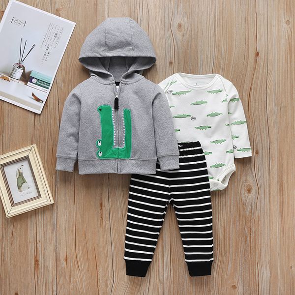 newborn baby suit 2020 autumn new baby boy crocodile head sweatshirt striped trousers triangle romper three-piece set 6-24 month, White
newborn baby suit 2020 autumn new baby boy crocodile head sweatshirt striped trousers triangle romper three-piece set 6-24 month, White