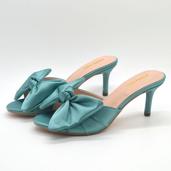 dress heels slippers women bow slides with thin high heel female summer sandals lady wedding party shoes size 35-41, Black
dress heels slippers women bow slides with thin high heel female summer sandals lady wedding party shoes size 35-41, Black