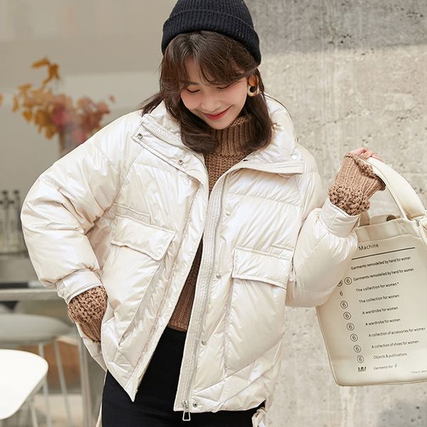 women's down & parkas ailegogo 2021 winter women stand collar bright color short thickness warm loose 90% white duck coat outwear, Black
women's down & parkas ailegogo 2021 winter women stand collar bright color short thickness warm loose 90% white duck coat outwear, Black