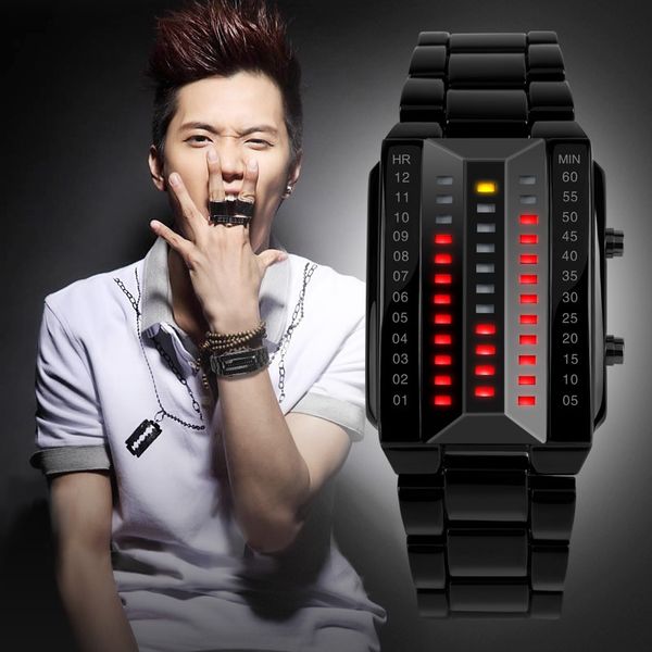 7kkzm shikemei watch men's fashion creative led binary personality female middle school student waterproof meter electronic waterproof, Blue
7kkzm shikemei watch men's fashion creative led binary personality female middle school student waterproof meter electronic waterproof, Blue