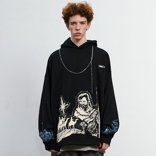 men hip hop winter fleece pullover hoodies vintage figure painting print harajuku streetwear cotton hipster hooded sweatshirts, Black
men hip hop winter fleece pullover hoodies vintage figure painting print harajuku streetwear cotton hipster hooded sweatshirts, Black
