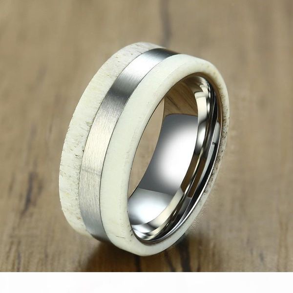 8,5 мм белого олень antler mens обручального кольцо из нержавеющей стали inlay кольца красивые высокие мужские ювелирные изделия с comfort f, Silver
8,5 мм белого олень antler mens обручального кольцо из нержавеющей стали inlay кольца красивые высокие мужские ювелирные изделия с comfort f, Silver