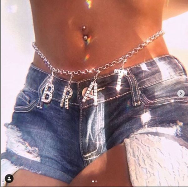 jewelry personality diamond large letter pendant waist chain female simple all-match waist decoration body chain female, Silver
jewelry personality diamond large letter pendant waist chain female simple all-match waist decoration body chain female, Silver