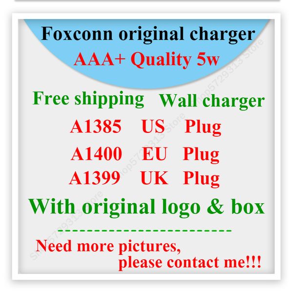 100pcs oem quality 5v 1a 5w us/eu/au plug adaptor usb ac power charger wall adapter a1385 a1400 with retail box
100pcs oem quality 5v 1a 5w us/eu/au plug adaptor usb ac power charger wall adapter a1385 a1400 with retail box