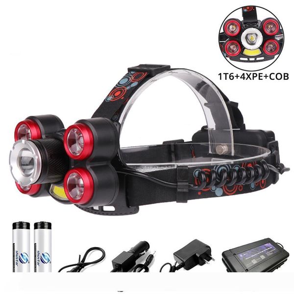 glare led headlamp zoomable headlight 1t6+4xpe+cob led lamp bead outdoor lighting 5 switch modes use 2x18650 battery
glare led headlamp zoomable headlight 1t6+4xpe+cob led lamp bead outdoor lighting 5 switch modes use 2x18650 battery