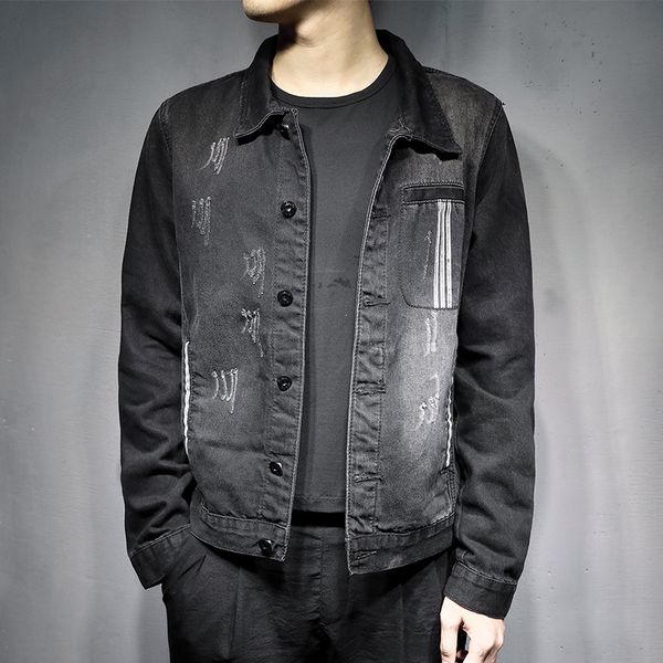 season new washed hole men's denim casual old coat black slim jacket jacket men's fashion, Black;brown
season new washed hole men's denim casual old coat black slim jacket jacket men's fashion, Black;brown