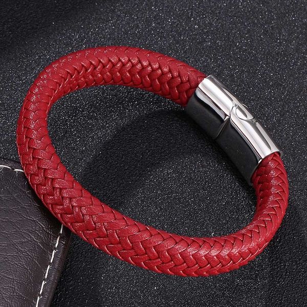 new chic braided men bracelet red leather bracelet titanium steel clasp male jewelry black / gold / silver color buckle s0015, Golden;silver
new chic braided men bracelet red leather bracelet titanium steel clasp male jewelry black / gold / silver color buckle s0015, Golden;silver