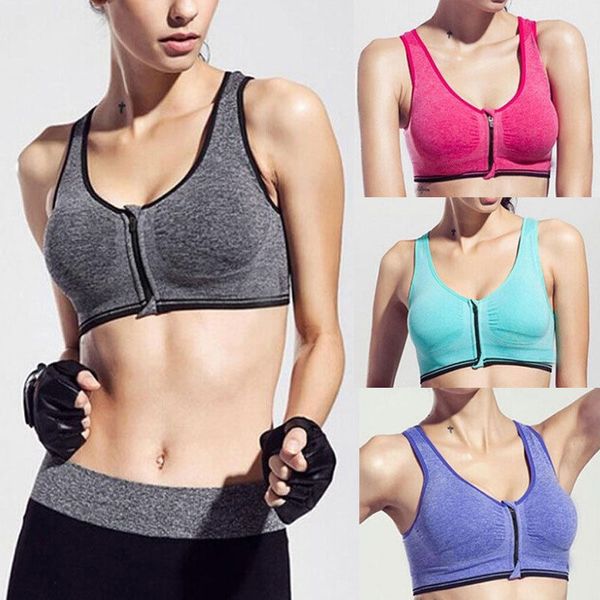 gym clothing women zipper push up sports bras breathable shockproof underwear for fitness athletic running yoga sleeveless solid top, White;black
gym clothing women zipper push up sports bras breathable shockproof underwear for fitness athletic running yoga sleeveless solid top, White;black