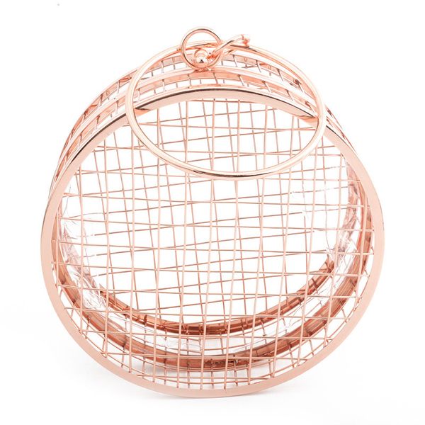 new metal hollow round bag european and american fashion net red bag ladies banquet evening gift dress