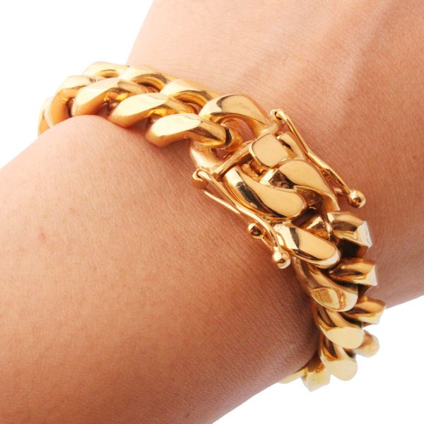 gold bracelet designer bracelets Men's stainless steel jewelry chains size 12/14/16/18mm*220mm Hip-hop trend Suitable for Social gathering
gold bracelet designer bracelets Men's stainless steel jewelry chains size 12/14/16/18mm*220mm Hip-hop trend Suitable for Social gathering