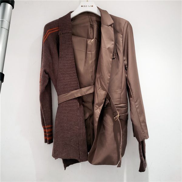 women's suits & blazers sondr 2021 autumn vintage european goods coats stitching knitted long sleeve waist suit jacket women tide blaze, White;black
women's suits & blazers sondr 2021 autumn vintage european goods coats stitching knitted long sleeve waist suit jacket women tide blaze, White;black