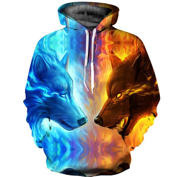 sportswear all-match 2018 selling ice and fire double wolf head 3d digital printing spring and autumn hooded sweater, Black
sportswear all-match 2018 selling ice and fire double wolf head 3d digital printing spring and autumn hooded sweater, Black